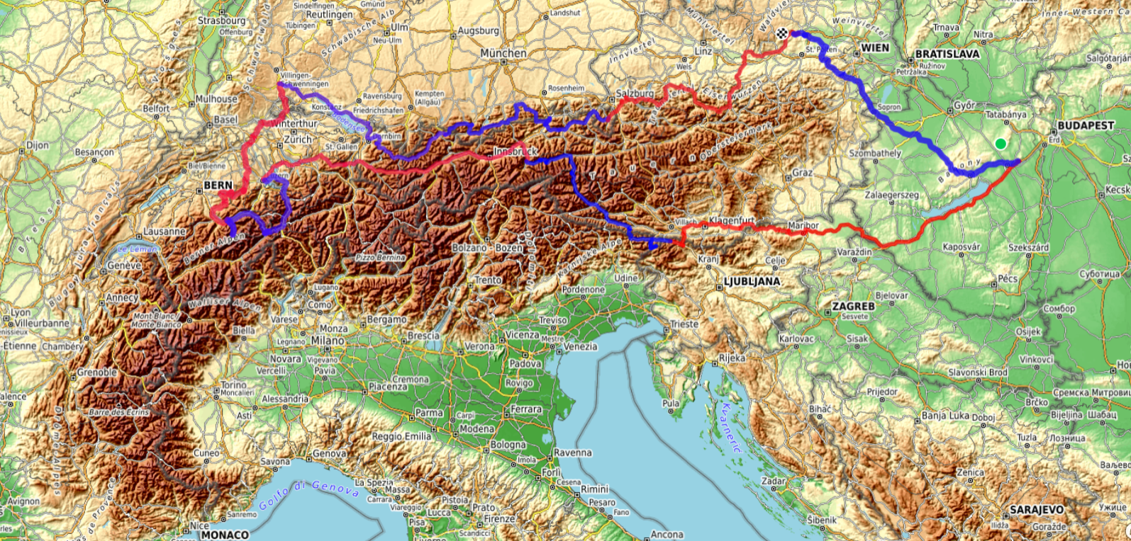 Kék Duna túra teljes térkép